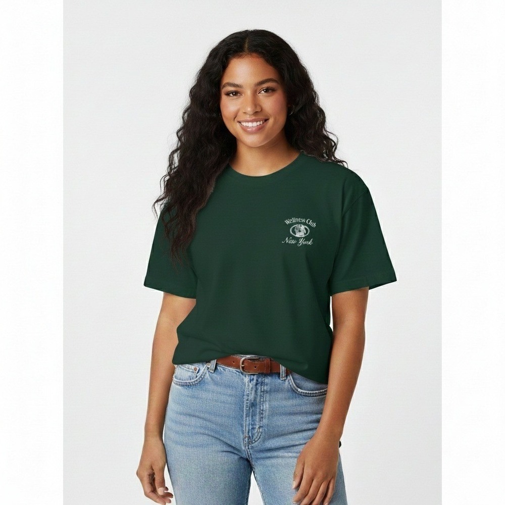 Streetwear Society T Shirt Graphic Print Green Wellness Club New York - Medium